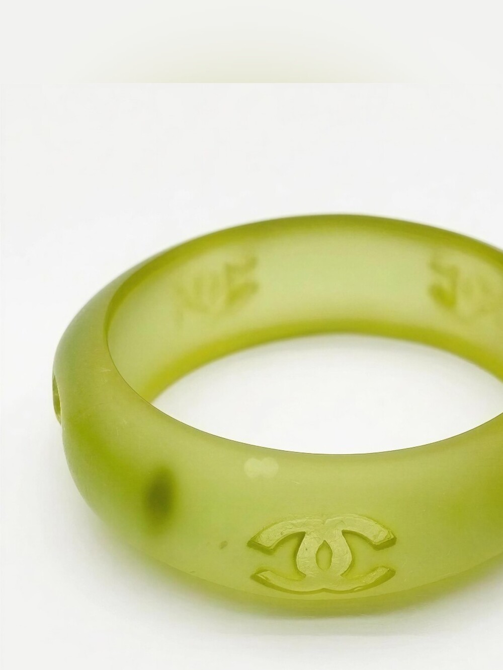 Chanel Coco Mark Resin Green Bangle - Picture 10 of 11
